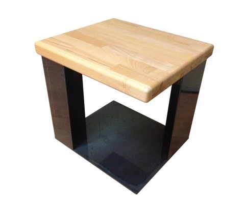 Table basse acier brut et bois, Teix Art 1