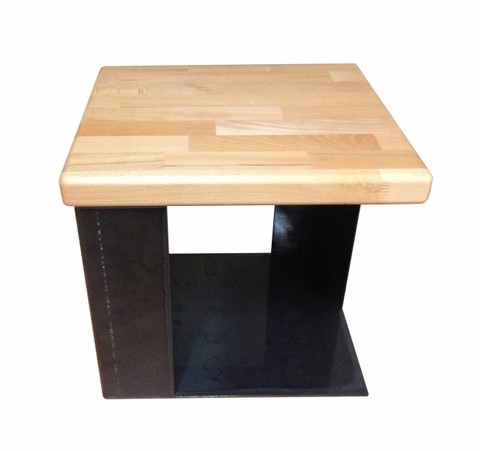 Table basse acier brut et bois, Teix Art 2