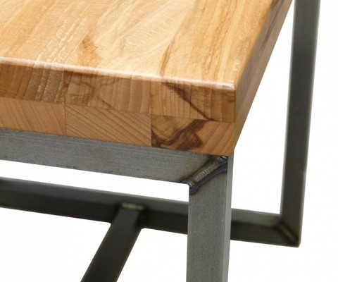 Table basse acier et bois, Teix Art 4