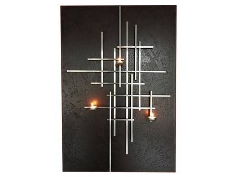 Tableau bougeoir inox acier, Teix art